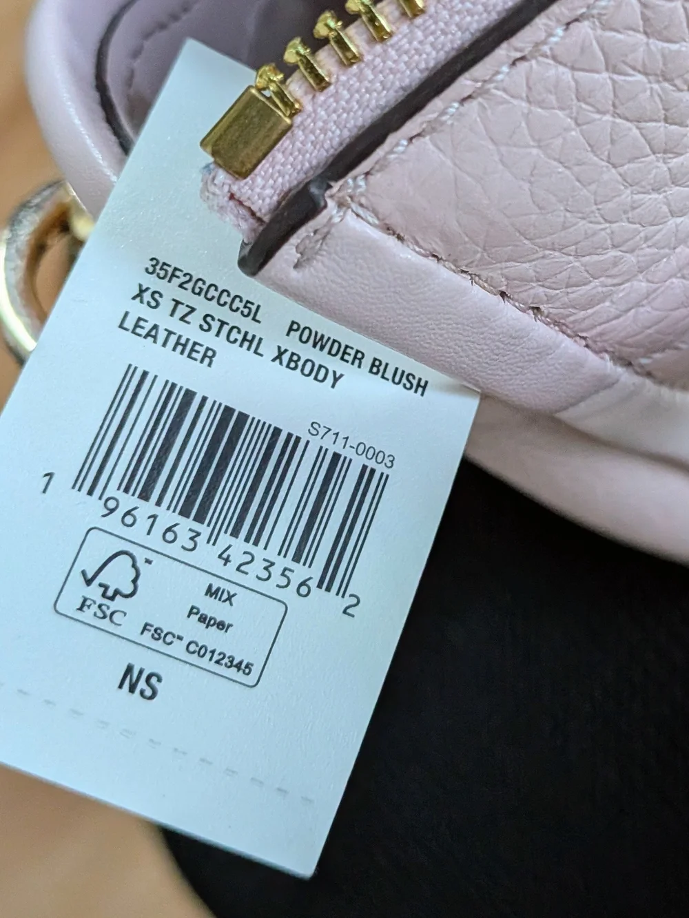 Michael Kors Pebbled Leather Satchel in Soft Blush with Gold Hardware